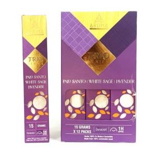 Incienso AROMA TRÍO Palo Santo, Salvia y Lavanda